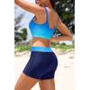 image:imageHolipick 3 Piece Rash Guard for Women  UPF 50 Long Sleeve Swimsuits Modest Bathing Suit with Bra amp ShortsBlue Gradient