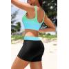 image:imageHolipick 3 Piece Rash Guard for Women  UPF 50 Long Sleeve Swimsuits Modest Bathing Suit with Bra amp ShortsBlue Pink Gradient