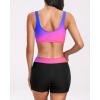image:imageHolipick 3 Piece Rash Guard for Women  UPF 50 Long Sleeve Swimsuits Modest Bathing Suit with Bra amp ShortsColorful Gradient