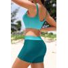 image:imageHolipick 3 Piece Rash Guard for Women  UPF 50 Long Sleeve Swimsuits Modest Bathing Suit with Bra amp ShortsGreen Gradient