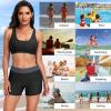 image:imageHolipick 3 Piece Rash Guard for Women  UPF 50 Long Sleeve Swimsuits Modest Bathing Suit with Bra amp ShortsGrey and Black