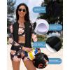 image:imageHolipick 3 Piece Rash Guard for Women  UPF 50 Long Sleeve Swimsuits Modest Bathing Suit with Bra amp ShortsOrange Floral