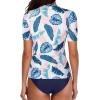 image:imageHolipick Two Piece Women Short Sleeve Rash Guard Swimsuit UPF50 Swim Shirt Bathing Suit with Bikini Bottom for Teen Girls