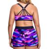 image:imageHolipick Women Plus Size 3 Piece Tankini Swimsuits Athletic Bathing Suits with ShortsPurple Palm Tree