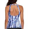 image:imageHolipick High Neck Tankini Top Bathing Suit Tops for Women Tummy Control Tank Tops SwimsuitsTie Dye Blue