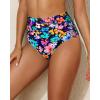 image:imageHolipick Bathing Suit Bottoms for Women  High Waisted Bikini Bottoms Ruched Tummy Control Swimsuit BottomColorful Flower