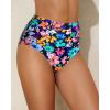 image:imageHolipick Bathing Suit Bottoms for Women  High Waisted Bikini Bottoms Ruched Tummy Control Swimsuit BottomColorful Flower