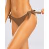 image:imageHolipick Low Rise Bikini Bottoms  String Bathing Suit Bottoms for Women Side Tie Swim Bottoms SwimsuitBrown