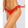 image:imageHolipick Low Rise Bikini Bottoms  String Bathing Suit Bottoms for Women Side Tie Swim Bottoms SwimsuitRedwide