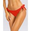 image:imageHolipick Low Rise Bikini Bottoms  String Bathing Suit Bottoms for Women Side Tie Swim Bottoms SwimsuitRedwide