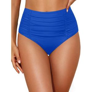 image:imageHolipick Bathing Suit Bottoms for Women  High Waisted Bikini Bottoms Ruched Tummy Control Swimsuit BottomRoyal Blue