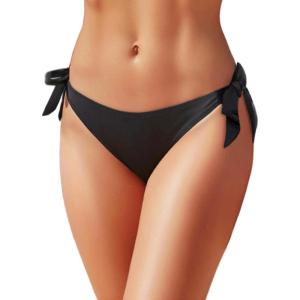 image:imageHolipick Low Rise Bikini Bottoms  String Bathing Suit Bottoms for Women Side Tie Swim Bottoms SwimsuitBlackwide