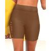 image:image7 Swim Shorts Women  High Waisted Swimsuit Shorts Tummy Control Bathing Suit Lace Bottom with LinerBrown