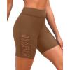 image:image7 Swim Shorts Women  High Waisted Swimsuit Shorts Tummy Control Bathing Suit Lace Bottom with LinerBrown