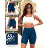 image:image7 Swim Shorts Women  High Waisted Swimsuit Shorts Tummy Control Bathing Suit Lace Bottom with LinerPeacock Blue