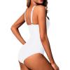 image:imageHolipick Women Tummy Control One Piece Swimsuit Modest Bathing Suit Full Coverage High Neck SwimwearWhite