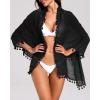 image:imageHolipick Sarong Coverups for Women Long Bathing Suit Wraps Skirt Beach Sarongs Wrap Cover Up TasselsBlack