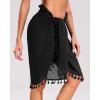 image:imageHolipick Sarong Coverups for Women Long Bathing Suit Wraps Skirt Beach Sarongs Wrap Cover Up TasselsBlack