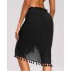 image:imageHolipick Sarong Coverups for Women Long Bathing Suit Wraps Skirt Beach Sarongs Wrap Cover Up TasselsBlack