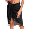 image:imageHolipick Sarong Coverups for Women Long Bathing Suit Wraps Skirt Beach Sarongs Wrap Cover Up TasselsBlack
