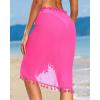 image:imageHolipick Sarong Coverups for Women Long Bathing Suit Wraps Skirt Beach Sarongs Wrap Cover Up TasselsNeon Pink