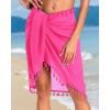 image:imageHolipick Sarong Coverups for Women Long Bathing Suit Wraps Skirt Beach Sarongs Wrap Cover Up TasselsNeon Pink