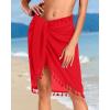 image:imageHolipick Sarong Coverups for Women Long Bathing Suit Wraps Skirt Beach Sarongs Wrap Cover Up TasselsRed