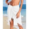 image:imageHolipick Sarong Coverups for Women Long Bathing Suit Wraps Skirt Beach Sarongs Wrap Cover Up TasselsWhite