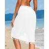 image:imageHolipick Sarong Coverups for Women Long Bathing Suit Wraps Skirt Beach Sarongs Wrap Cover Up TasselsWhite