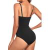 image:imageHolipick Women Tummy Control One Piece Swimsuits Strapless Bandeau Bathing Suits Slimming Halter SwimwearBlack With Straps
