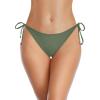 image:imageHolipick Bikini Bottoms for Women String Bathing Suit Bottom with Moderate Coverage Low Waist Swim BottomOlive Green