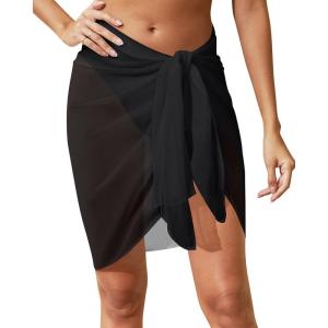 image:imageHolipick Sarong Coverups for Women Long Bathing Suit Wraps Skirt Beach Sarongs Wrap Cover Up TasselsBlack 1