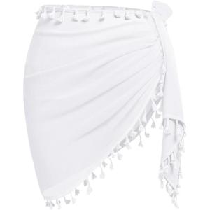 image:imageHolipick Sarong Coverups for Women Long Bathing Suit Wraps Skirt Beach Sarongs Wrap Cover Up TasselsWhite