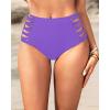 image:imageHolipick Women High Waisted Bikini Bottoms Tummy Control Swimsuit Bottoms Strappy Swim BottomDark Purple