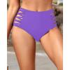image:imageHolipick Women High Waisted Bikini Bottoms Tummy Control Swimsuit Bottoms Strappy Swim BottomDark Purple