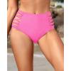 image:imageHolipick Women High Waisted Bikini Bottoms Tummy Control Swimsuit Bottoms Strappy Swim BottomLight Pink1