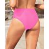 image:imageHolipick Women High Waisted Bikini Bottoms Tummy Control Swimsuit Bottoms Strappy Swim BottomLight Pink1