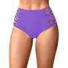 image:imageHolipick Women High Waisted Bikini Bottoms Tummy Control Swimsuit Bottoms Strappy Swim BottomDark Purple