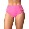 image:imageHolipick Women High Waisted Bikini Bottoms Tummy Control Swimsuit Bottoms Strappy Swim BottomLight Pink1