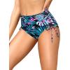 image:imageHolipick Swimsuit Bottoms for Women  High Waisted Bikini Bottoms Tie Side Tummy Control Bathing Suit BottomBlue Leaves