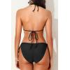 image:imageHolipick Two Piece Triangle Bikini Sets for Women String Bathing Suit Halter Top with Side Tie Bikini BottomBlack Starfish Accent