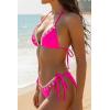 image:imageHolipick Two Piece Triangle Bikini Sets for Women String Bathing Suit Halter Top with Side Tie Bikini BottomPink Shell