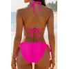 image:imageHolipick Two Piece Triangle Bikini Sets for Women String Bathing Suit Halter Top with Side Tie Bikini BottomPink Shell