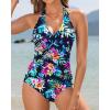 image:imageHolipick Women Halter One Piece Swimsuits Tummy Control Bathing Suit Slimming Push Up Swimwear V Neck