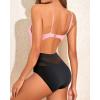 image:imageHolipick Women Sexy One Piece Swimsuits Mesh High Waisted Bathing Suits Plunge V Neck Monokini Cutout Swimwear