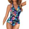 image:imageHolipick Women Halter One Piece Swimsuits Tummy Control Bathing Suit Slimming Push Up Swimwear V Neck