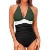 image:imageHolipick Women One Piece Swimsuit Tummy Control Halter Bathing Suit Sexy Plunge V Neck Swimwear