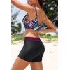 image:imageHolipick Long Sleeve Swimsuits for Women  3 Piece Rash Guard with Shorts Zipper SPF Swim Shirt with Built in BraPurple Leaves