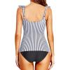 image:imageHolipick Two Piece Tankini Swimsuits for Women Tummy Control Bathing Suit Ruffle V Neck Tankini Top with Bikini Bottom