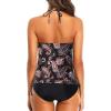 image:imageHolipick Two Piece Tankini Swimsuits for Women Tummy Control Bathing Suits Halter Tankini Top with Bikini Bottom